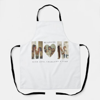 Tablier Trendy Personalized Photo WE LOVE YOU Mom Apron