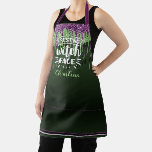 Tablier Trendy vert violet glam goutte à goutte Halloween 