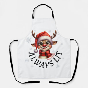 Tablier Très Beau Renard De Noël, Toujours Éclairé