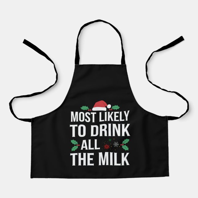 Tablier Très Probable De Boire Tout Le Lait Noël Matchi (Recto)