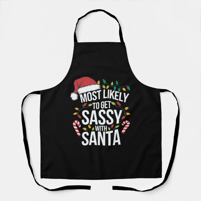 Tablier Très Probablement Sûr Avec Père Noël Noël Noël Noë (Recto)
