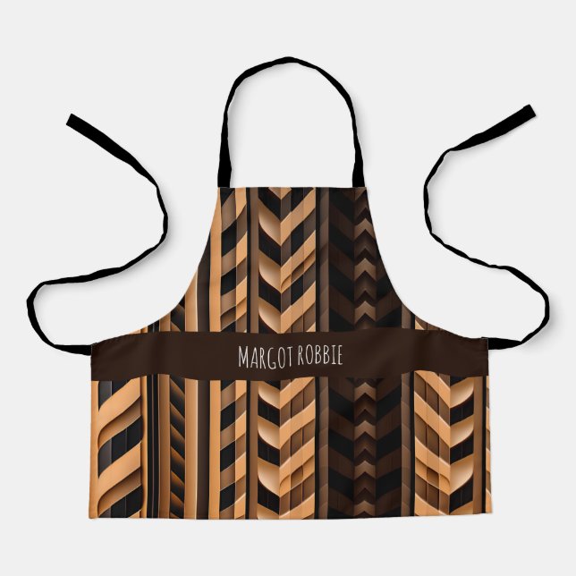 Tablier Tresse tressée en fer Brown Motif moderne (Recto)