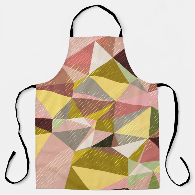 Tablier Triangles géométriques colorés Texture Abstraite. (Recto)