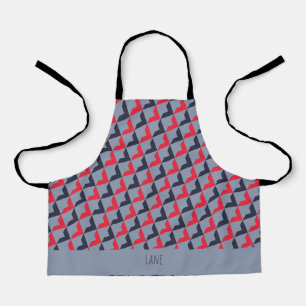 Tablier Triangles gris rouge Motif minimal