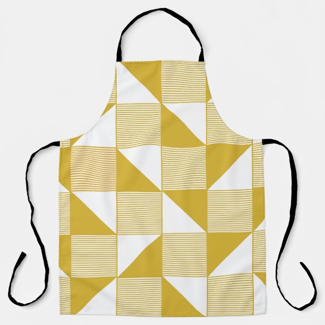 Tablier Triangles Jaunes : Motif Linéaire Sans Seamless. (Recto)