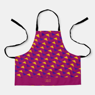 Tablier Triangles violet Jaune minimal Motif