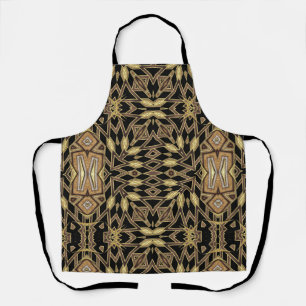 Tablier Tribal Aztec Fusion Noir & Or Motif