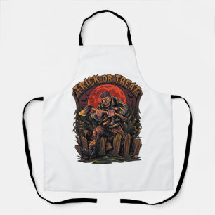 Tablier Trick Or Treat Halloween Tueur Squelette Hache Rou