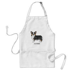 Tablier Tricolore Noir Pembroke Welsh Corgi Chien Et Nom