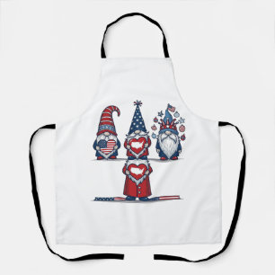 Tablier Trio de gnomes patriotiques dessin vectoriel vinta