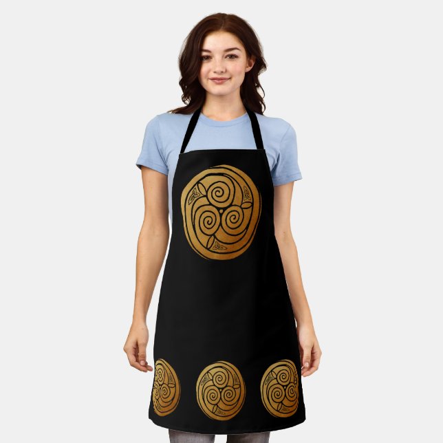 Tablier Triple Celtic Knot Swirl Mandala (Porté)