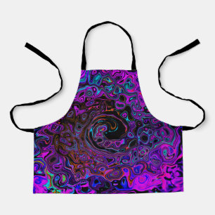 Tablier Trippy Black et Magenta Retro Liquid Swirl
