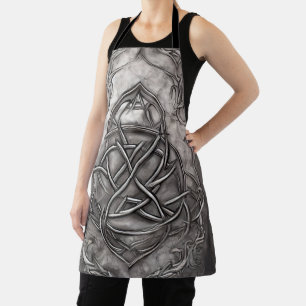 Tablier Triquetra Trinity Knot Silvery Pewter Faux Metal