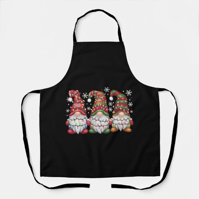 Tablier Trois Buffles Gnomes Plaid Red Christmas (Recto)
