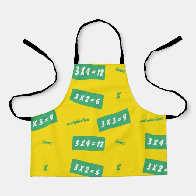 Tablier Trois fois apprentissage jaune (Recto)