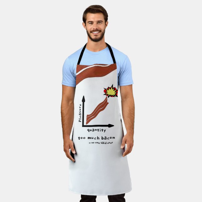 Tablier Trop de Bacon Mème Chef Cuisine Drôle Bacon Humour (Porté)