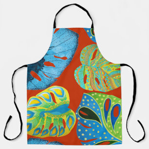 Tablier Tropical Chic : Motif feutré sans joint.