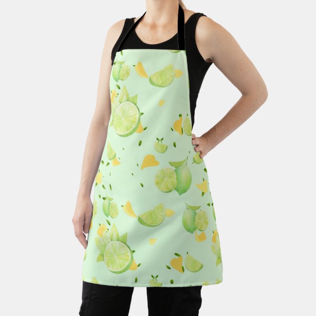 Tablier Tropical Green Citrus SUMMER Orange lemon Slice (Insitu)