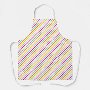 Tablier Tropical Rose Vert Orange Yellow Stripes