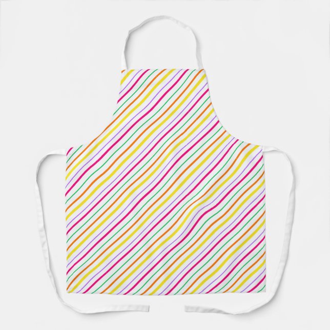 Tablier Tropical Rose Vert Orange Yellow Stripes (Recto)