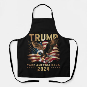 Tablier Trump 2024 Reprenez l'Amérique Drapeau Américain T