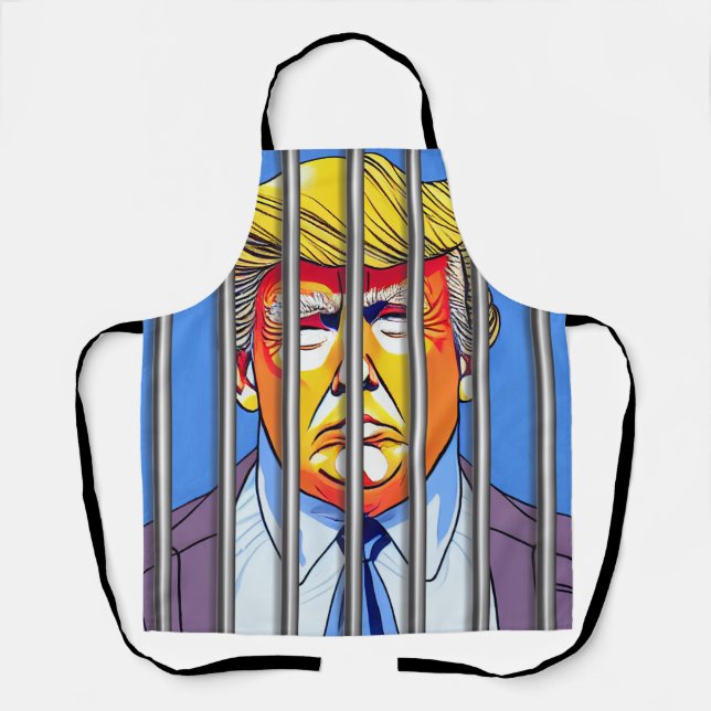 Tablier Trump en prison sur papier imprimé, moyen (Recto)