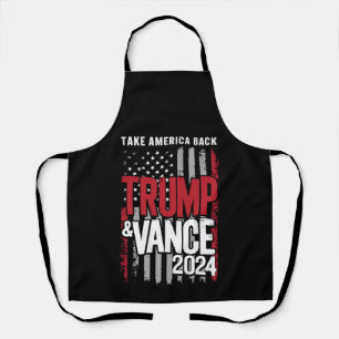 Tablier Trump Vance 2024 Drapeau américain Reprenez l'Amér