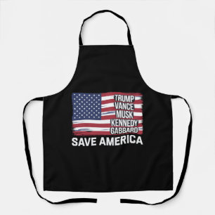 Tablier Trump Vance Musk Kennedy Gabbard 2024 Sauver l'Amé