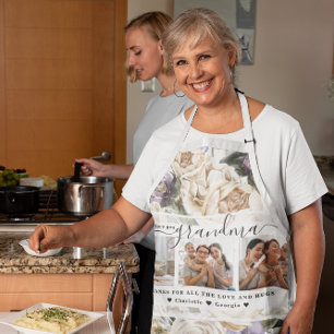 Tablier Tu aimes grand-mère   Collage photo Floral Three