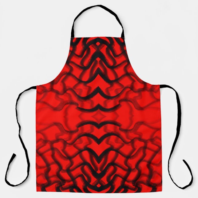 Tablier Tubulaire Noir Et Rouge (Recto)