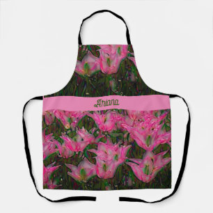 Tablier Tulip Apron avec Tulipes roses foncées