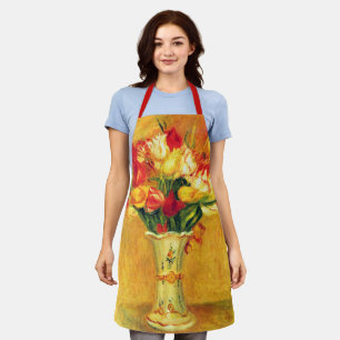 Tablier Tulipes par Pierre Renoir, Art Impressionniste Vin