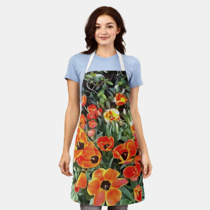 Tablier Tulipes sur feu Artistic Floral Flowerbed v2