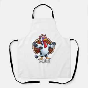 Tablier Turquie En Costume De Vache, Moo Drôle Thanksgivin