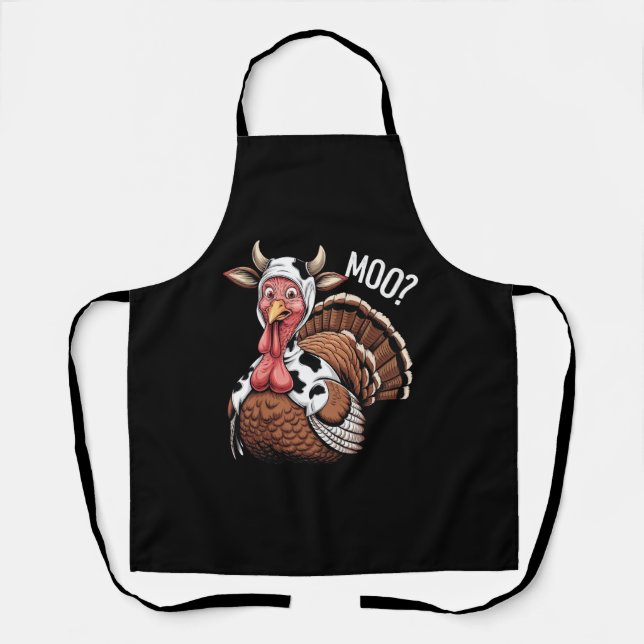 Tablier Turquie Moo Drôle Thanksgiving (Recto)