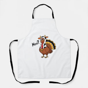 Tablier Turquie Moo Vache drôle Thanksgiving Performance S