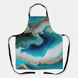 Tablier Turquoise Aqua Blue Gold Gemstone Acrylique Pour A