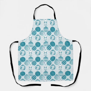 Tablier Turquoise, Bleu, motif de Noël
