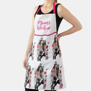 Tablier Tuxedo Chat Noir Blanc Funny Cute Chats Floral