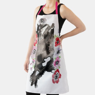 Tablier Tuxedo Chat Noir Blanc Funny Cute Chats Floral