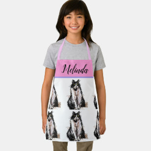 Tablier Tuxedo Chat Pastel Chats Enfants Filles Roses Apro