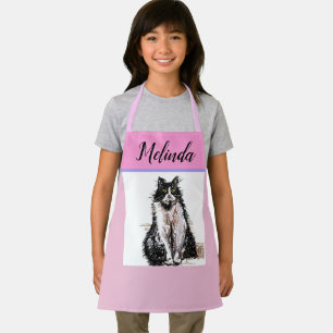 Tablier Tuxedo Chat Pastel Chats Enfants Filles Roses Apro