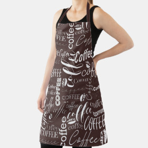 Tablier Typographie Brown Et Blanche Conception Café