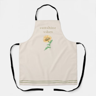 Tablier Typographie rustique du tournesol aquarelle