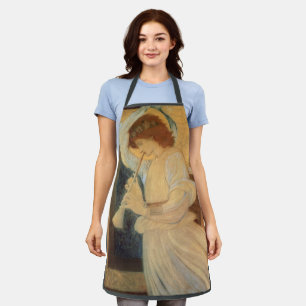 Tablier Un ange joue à Flageolet par Burne Jones