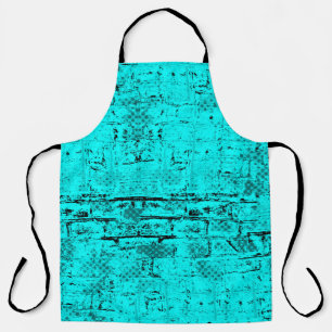 Tablier Un bleu turquoise grinçant sans couleur. Éléments