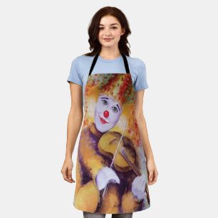 Tablier Un clown doux jouant du violon