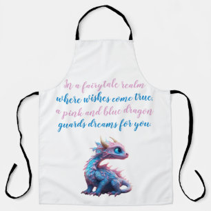 Tablier Un dragon rose et bleu vous garde des rêves