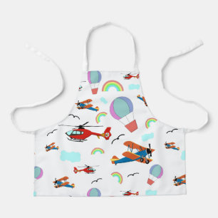 Tablier Un garçon Motif volant en blanc