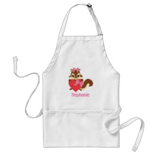 Tablier Un mignon chipmunk au coeur